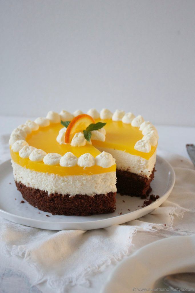 Rezept fuer eine herrlich erfrischende Schoko Topfen Orangen Torte von Sweets and Lifestyle