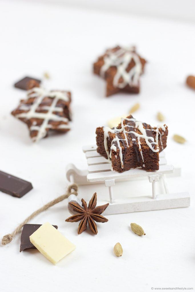 Weihnachtliche Schoko Brownie Sterne nach einem Rezept von Sweets and Lifestyle